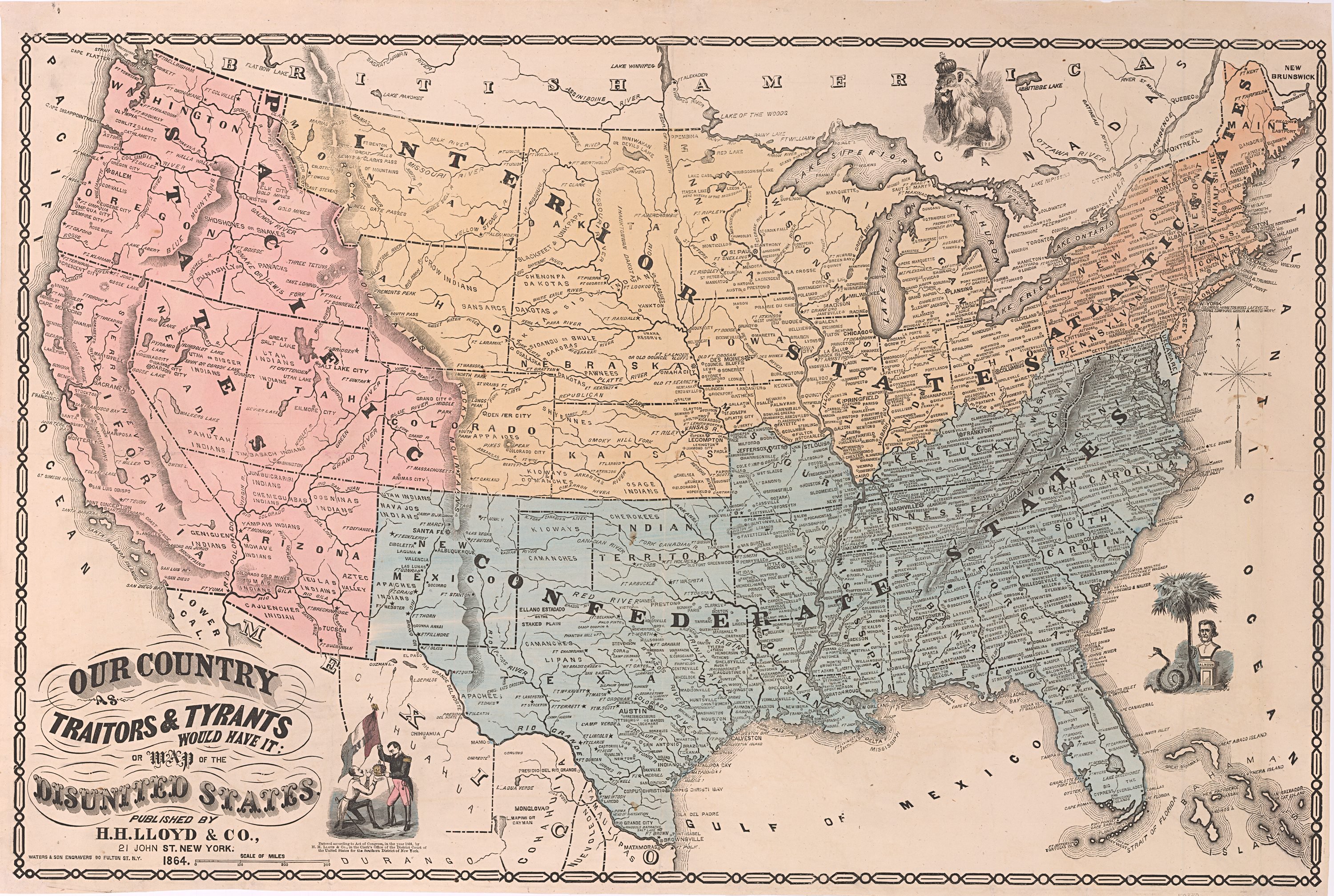 A Map of the Disunited States, “as Traitors and Tyrants Would Have It ...