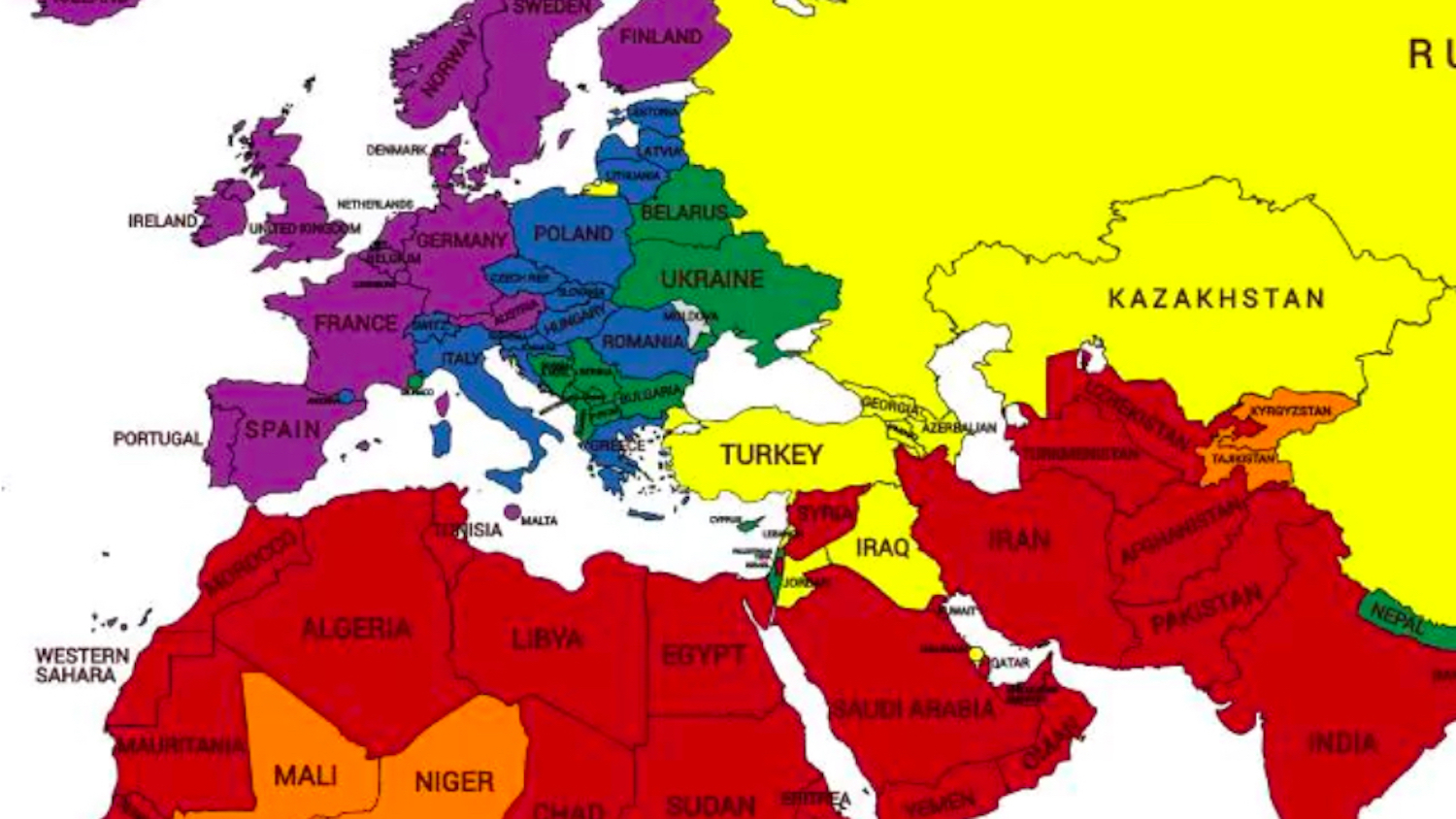 If you're an LGBTI traveller, red on this map means danger - Big Think