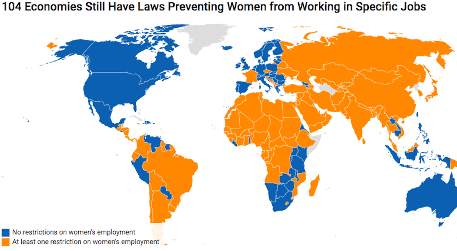 These 104 countries restrict women's right to work - Big Think