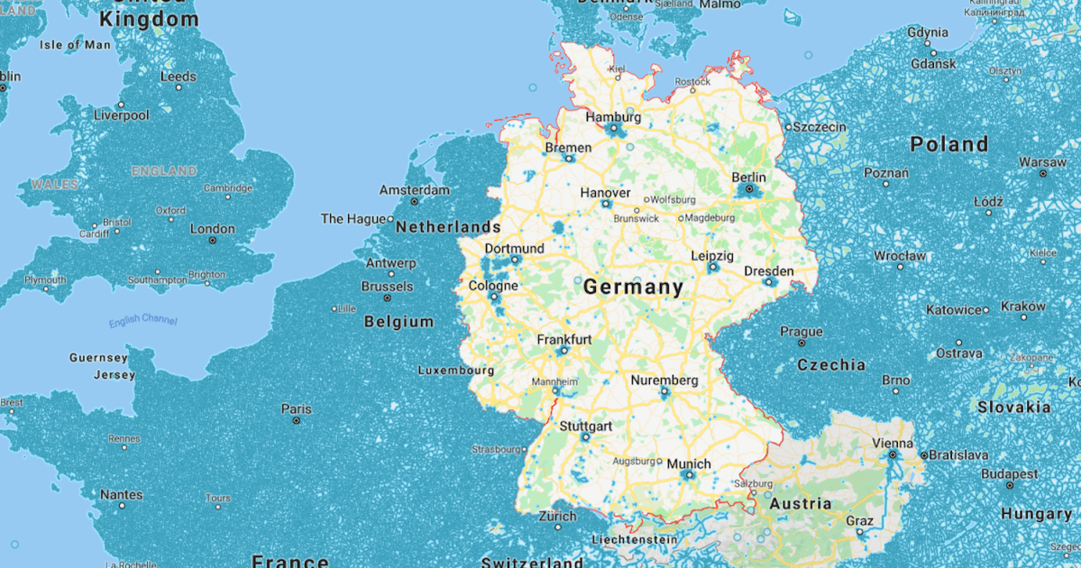 Why is Germany not on Google Maps?