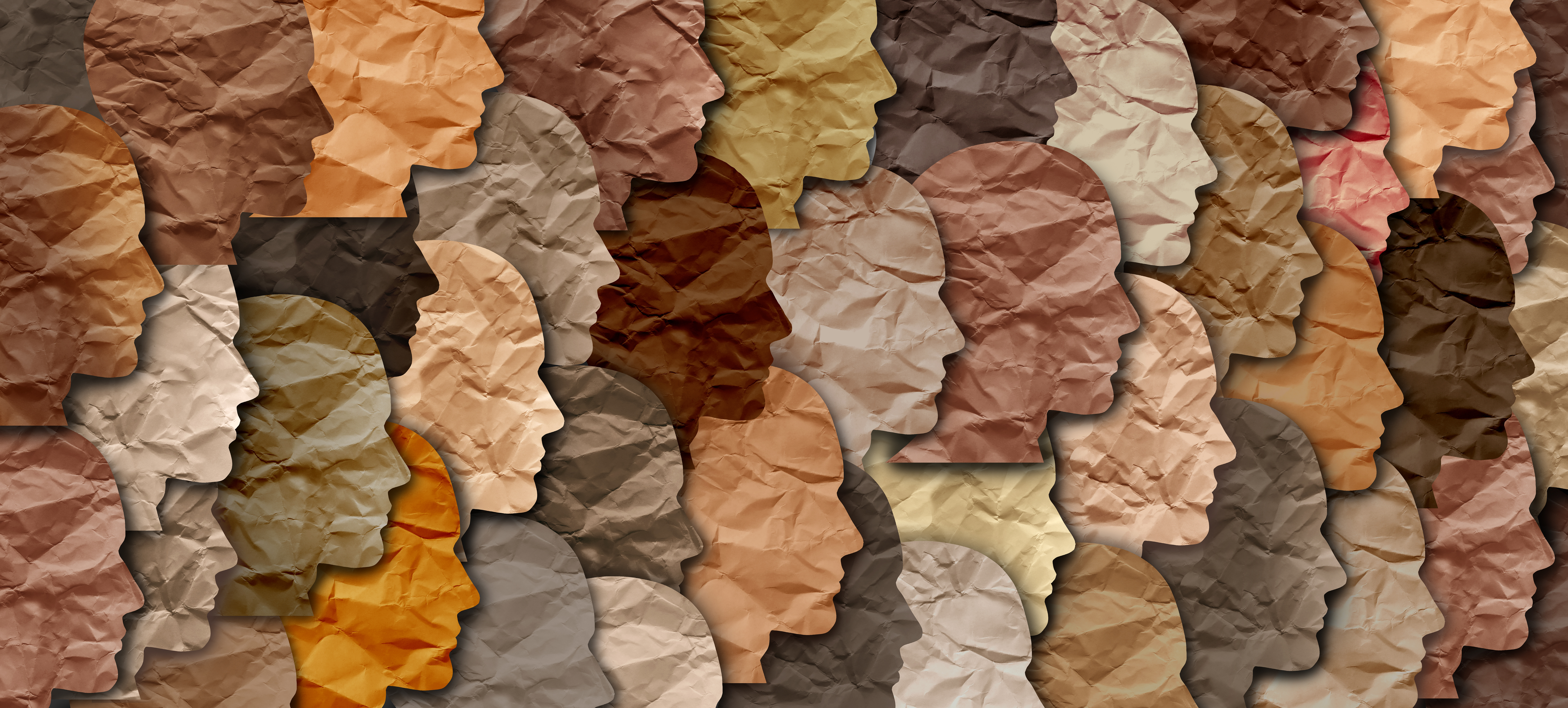 Faces of all different colors in a collage