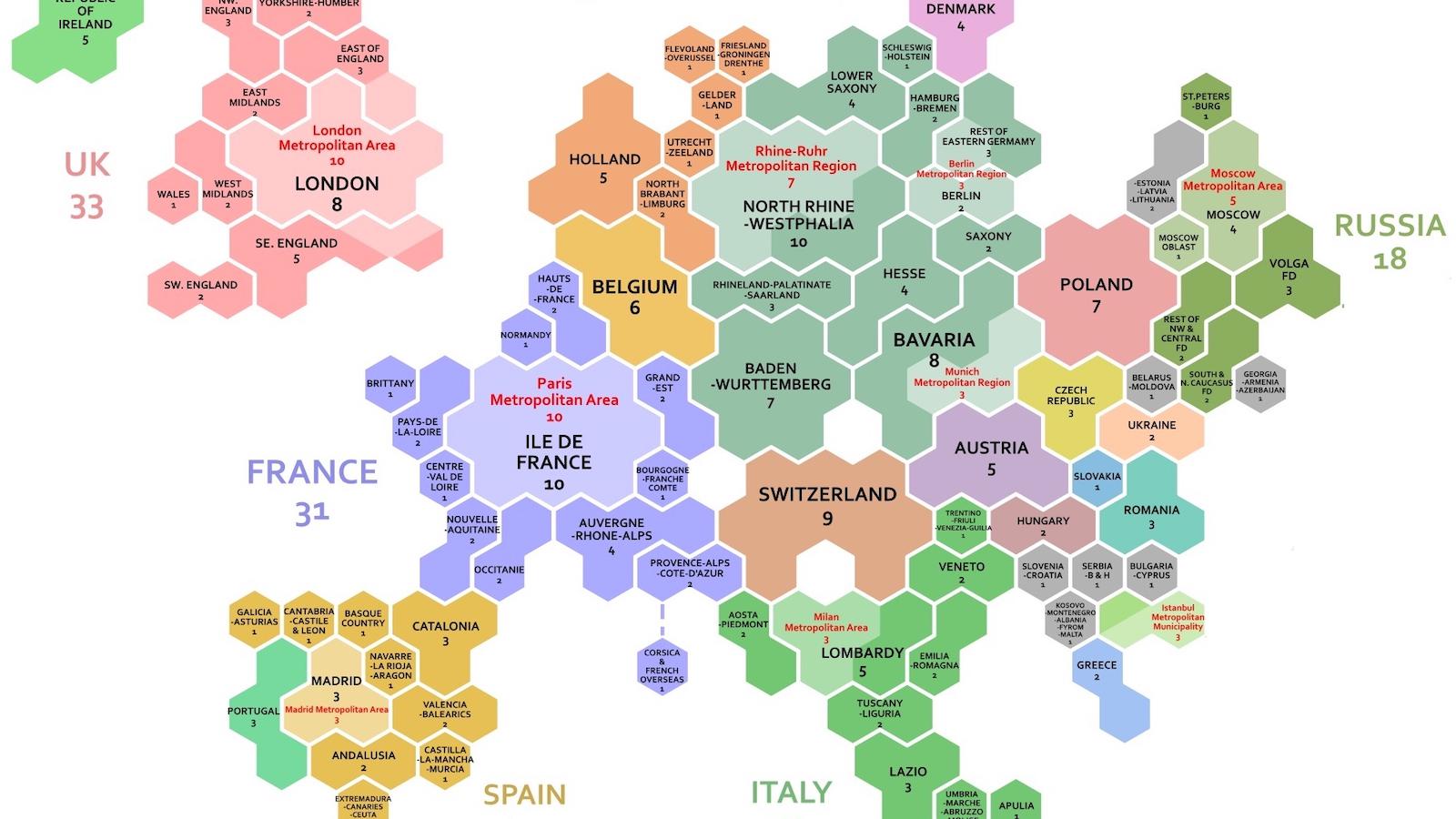 These 1,000 hexagons show how global wealth is distributed - Big Think