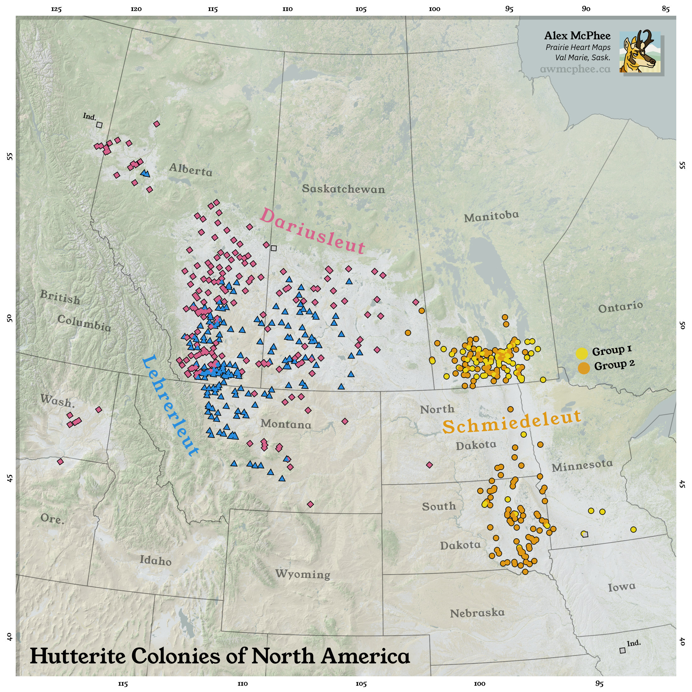 Map of Hutterite colonies shows religion and evolution - Big Think