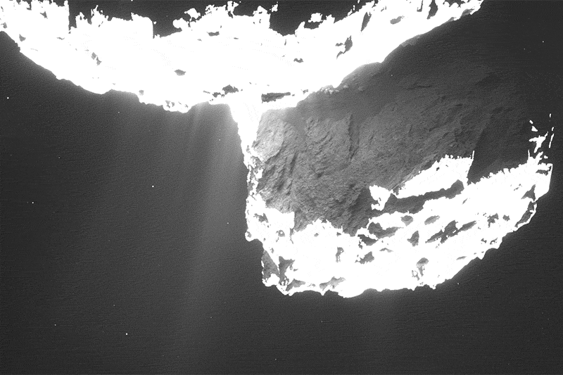 Animation Rosetta 67p du noyau de la comète Churyumov-Gerasimenko