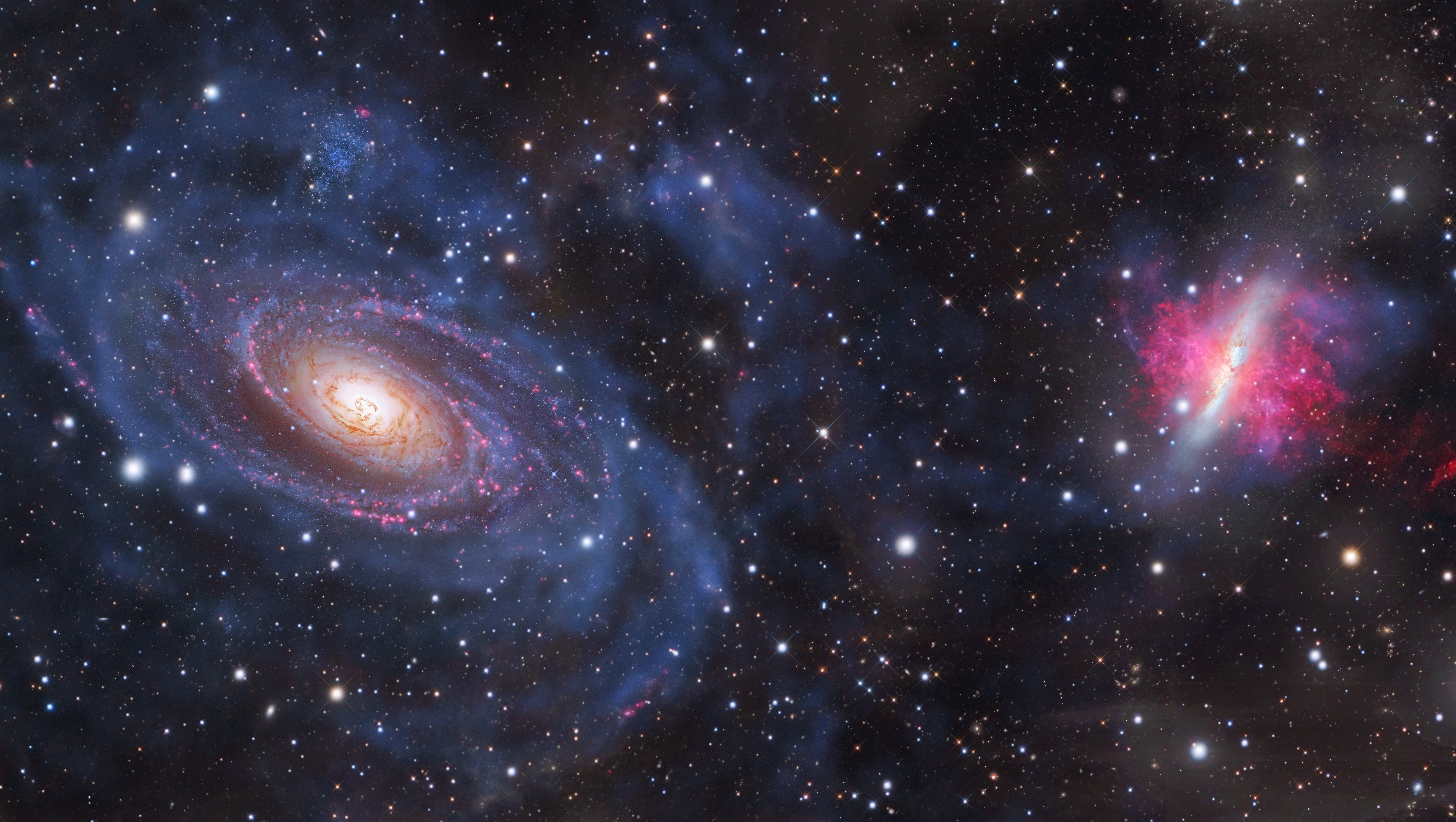 messier 82 supernova befor and after