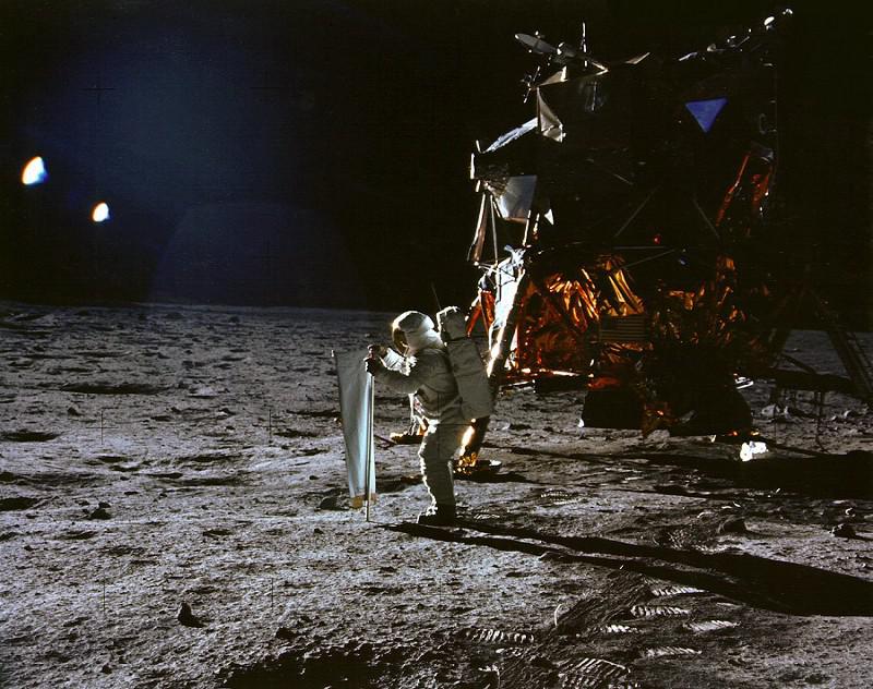 neil armstrong in moon video