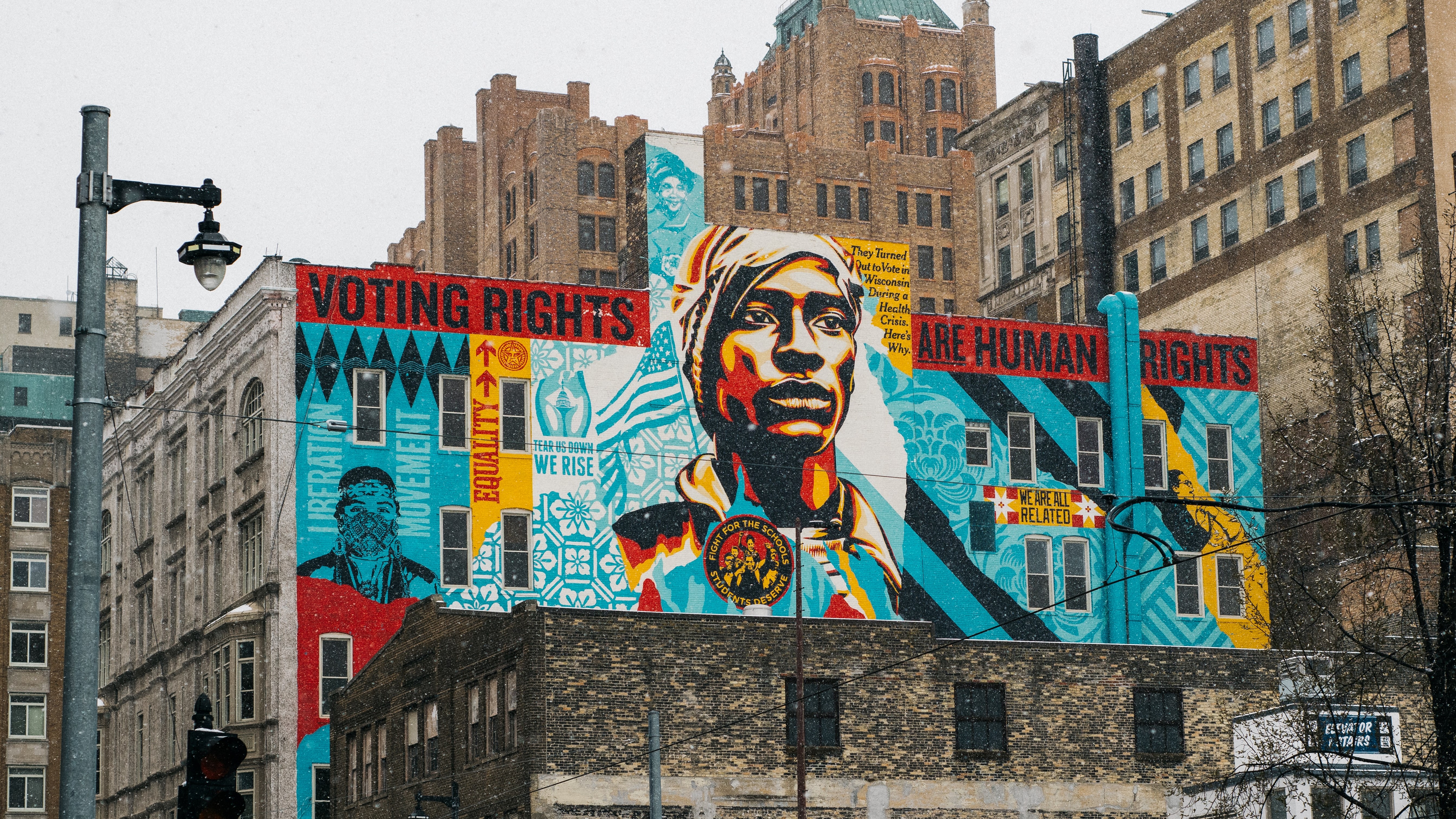 Voting rights are human rights wall mural