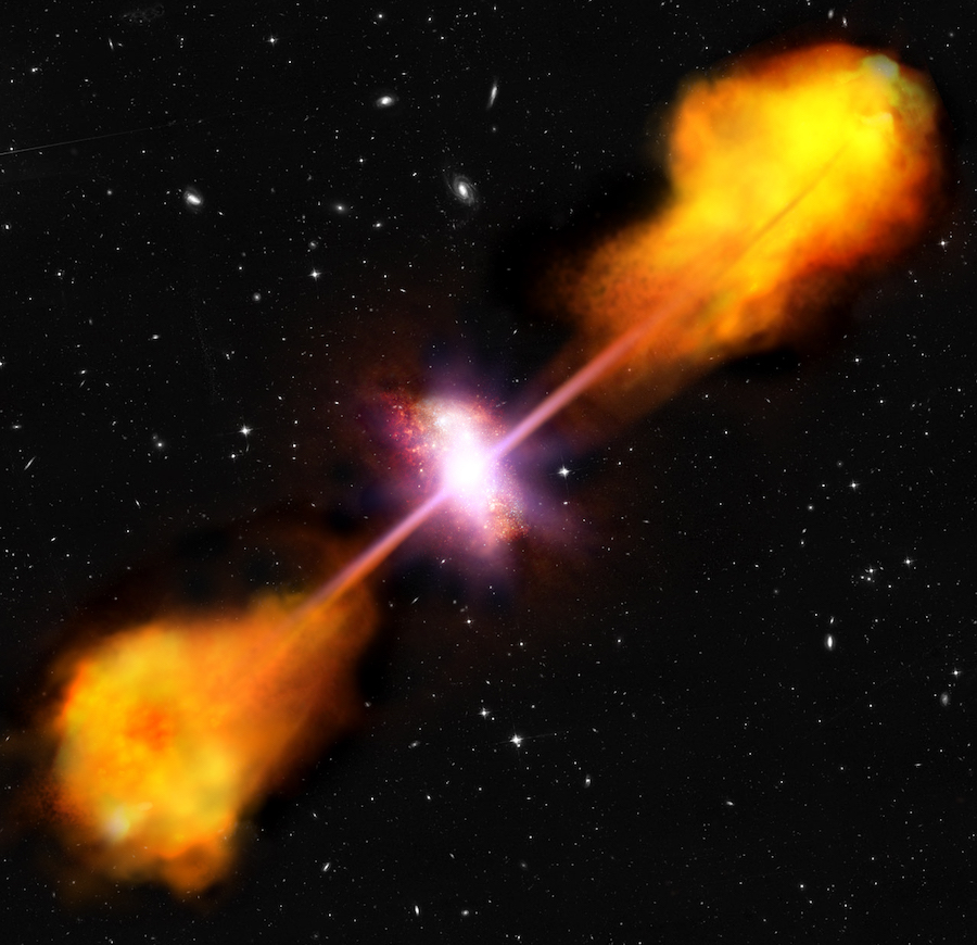 Un agujero negro supermasivo de cuásar activo