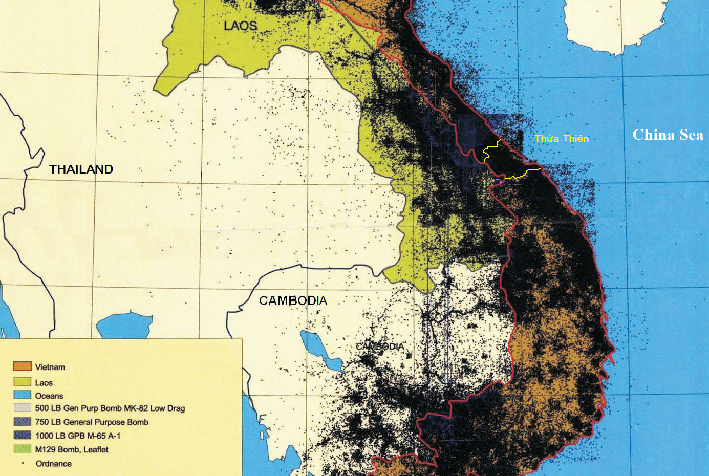 Three Maps Remind Us Of The Horror Of The Vietnam War Big Think   Vietnam Bombing Map 1 