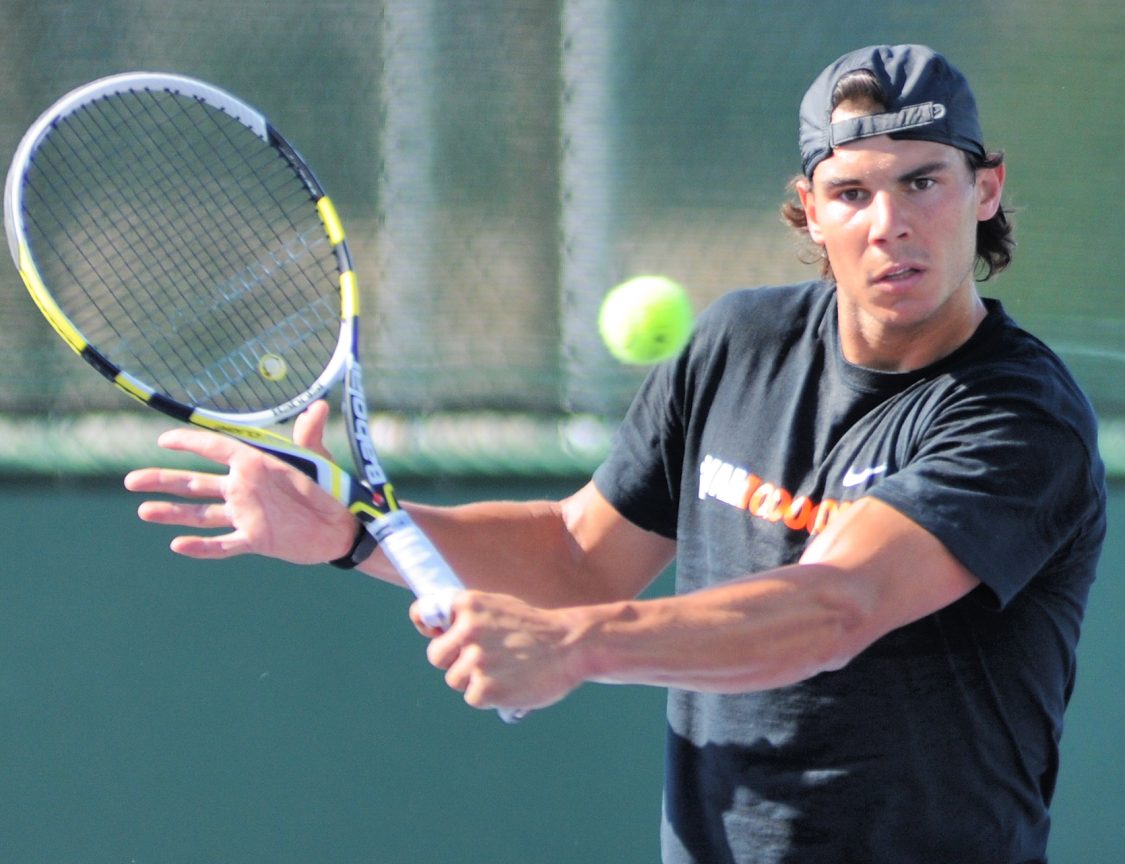 Pro tennis player Rafael Nadal uses rituals to calm his chatter on game day.