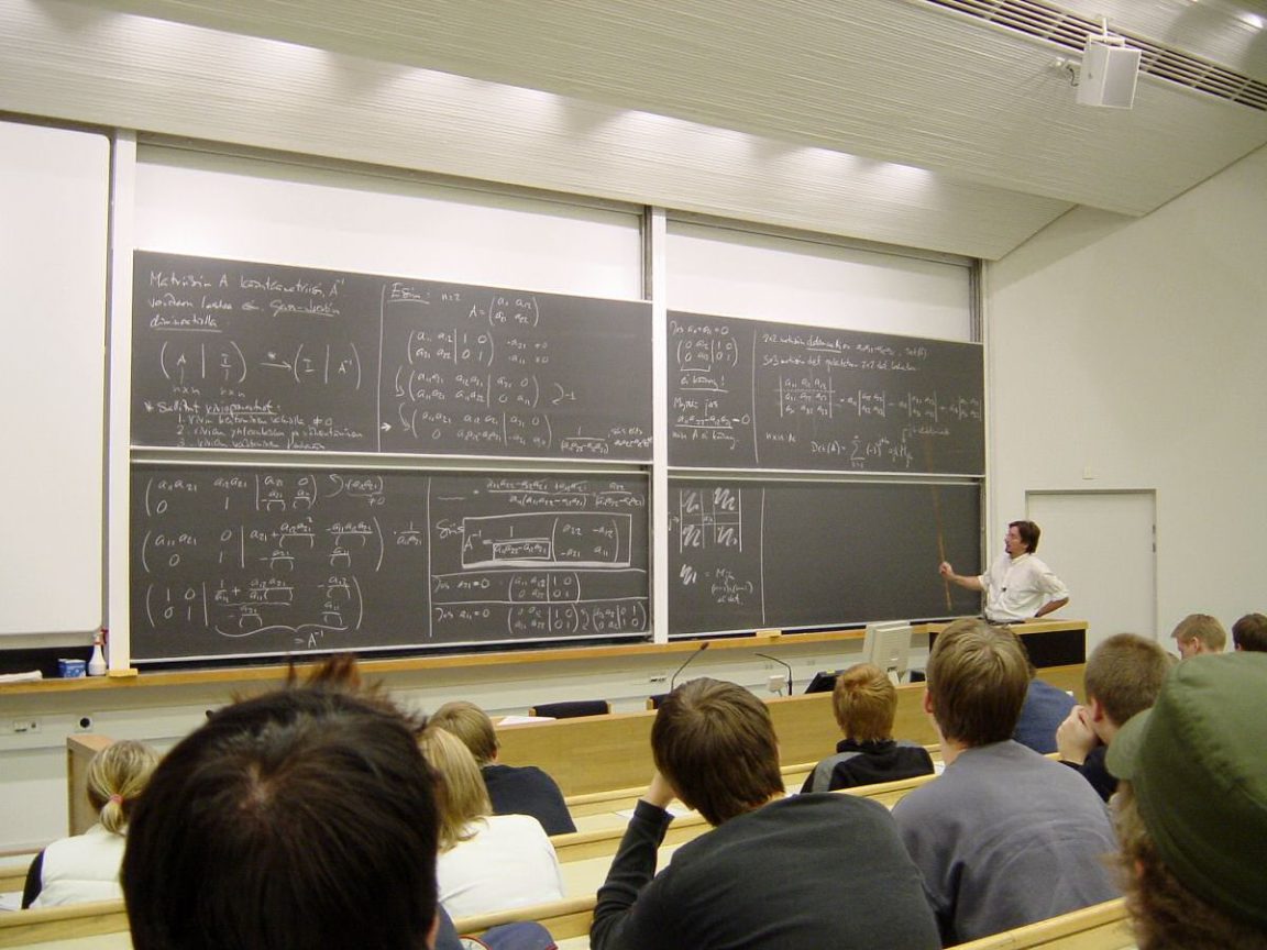 A mathematics lecture at Helsinki University.
