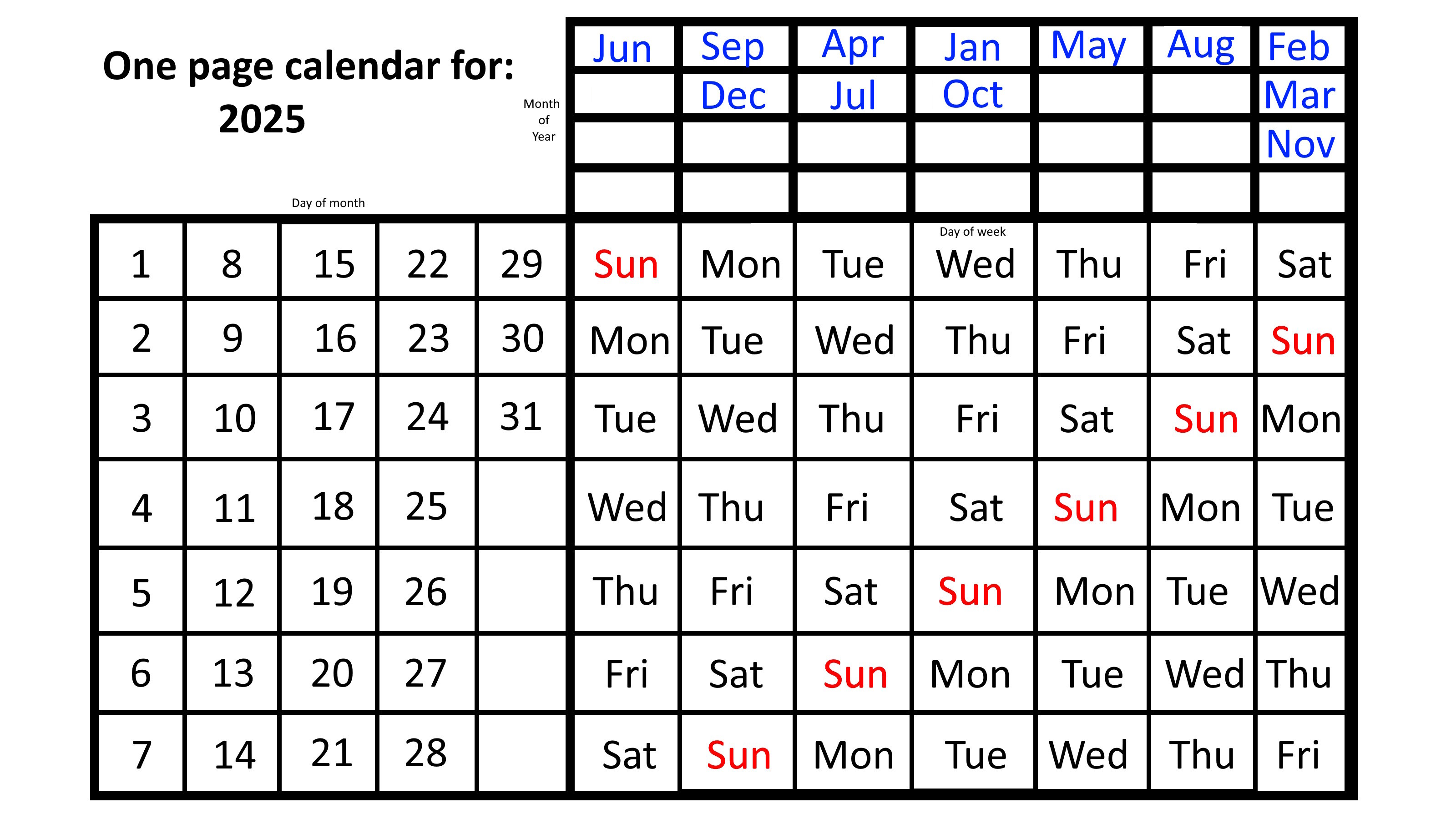 The simple, one-page calendar that lasts all year - Big Think