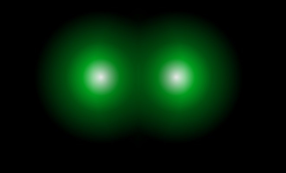 two atoms almost touching