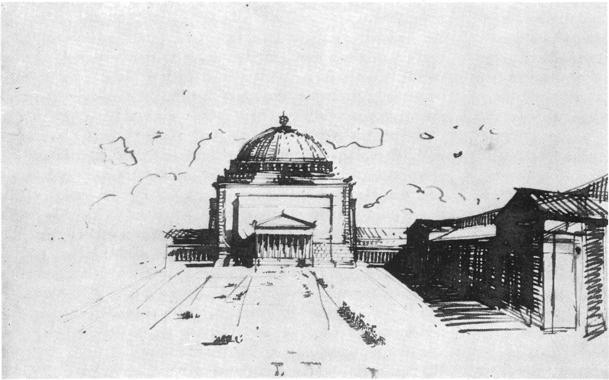 Hitler's sketch for the Volkshalle. (Credit: Leon Krier / Wikipedia)