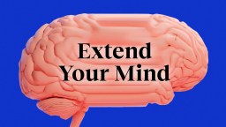 a pink brain with the words extend your mind.