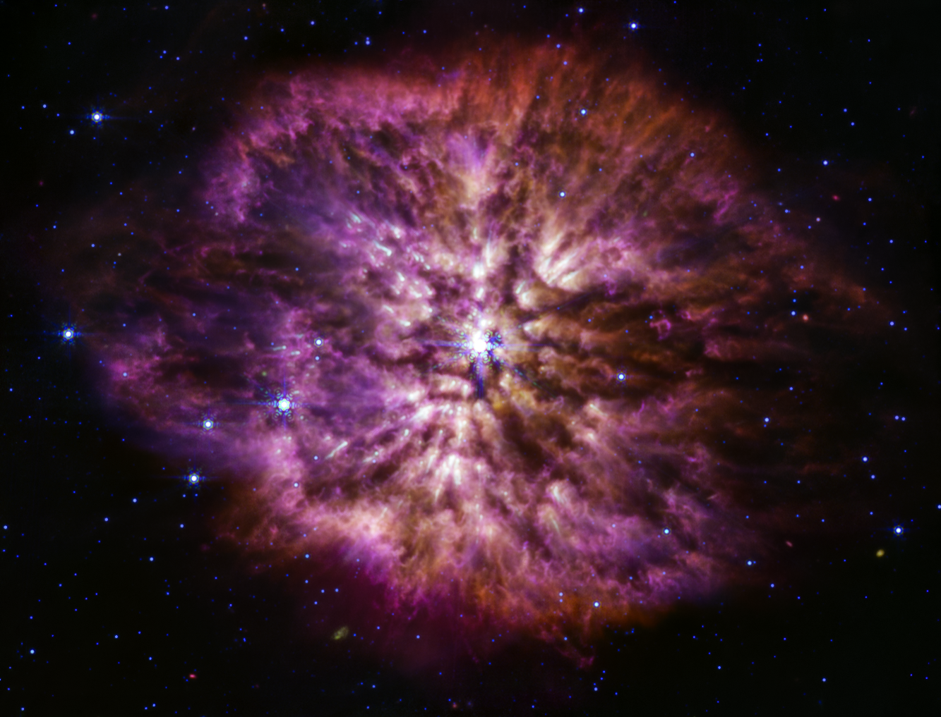 WR 124 Medium Infrarood Wolf-Rayet JWST