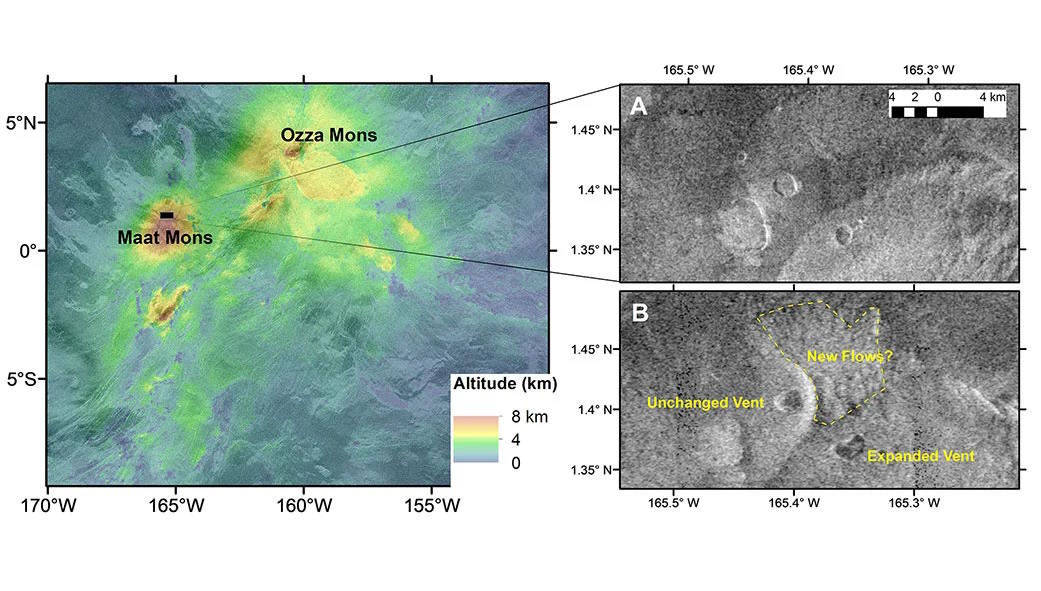 Venus active volcanoes magellan