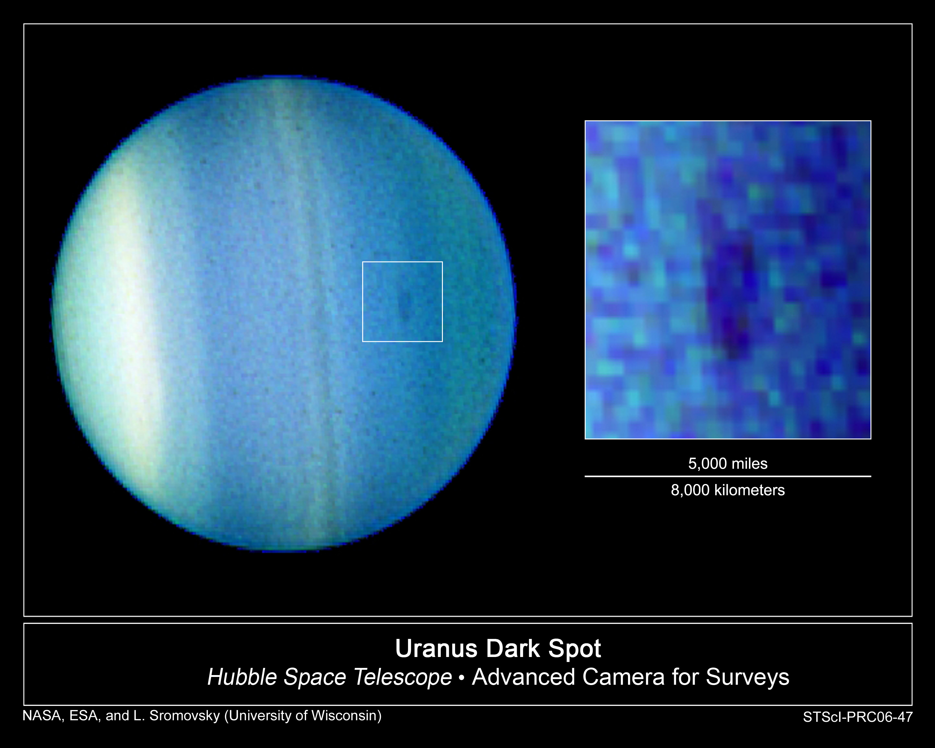 Punto oscuro de Urano 2006 Hubble