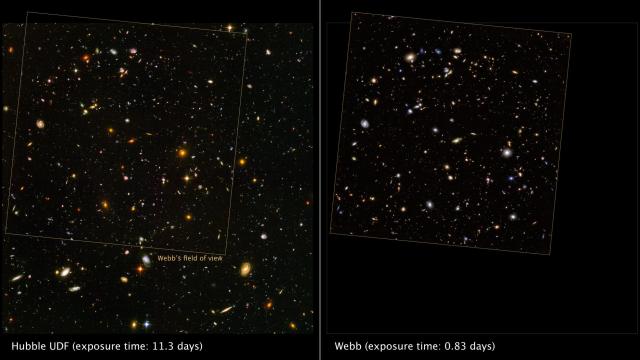 JWST vs Hubble deep field