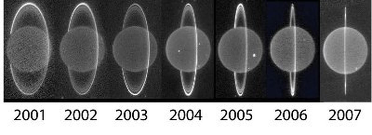 Observa los anillos infrarrojos de Urano