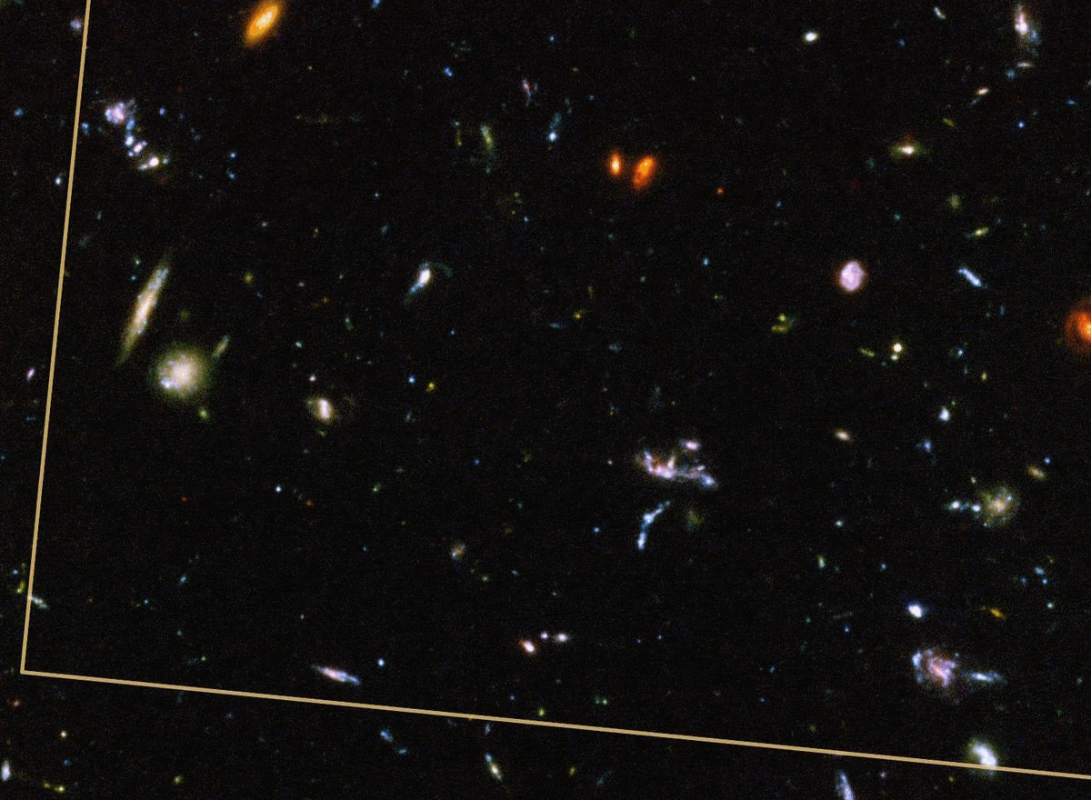 JWST campo profundo frente a Hubble