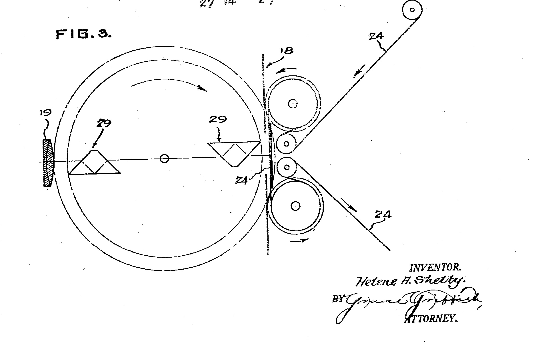 a drawing of a pair of scissors.