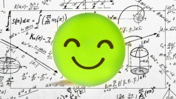 a green ball with a smiley face drawn on it.