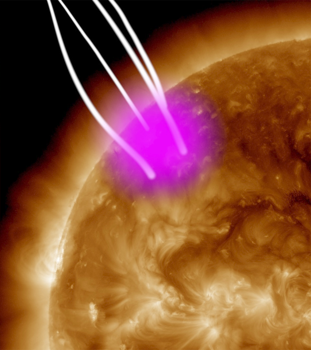 Sun with gamma-ray source visible