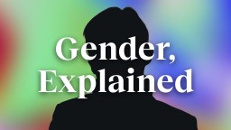 a silhouette of a person with the words gender, explain.