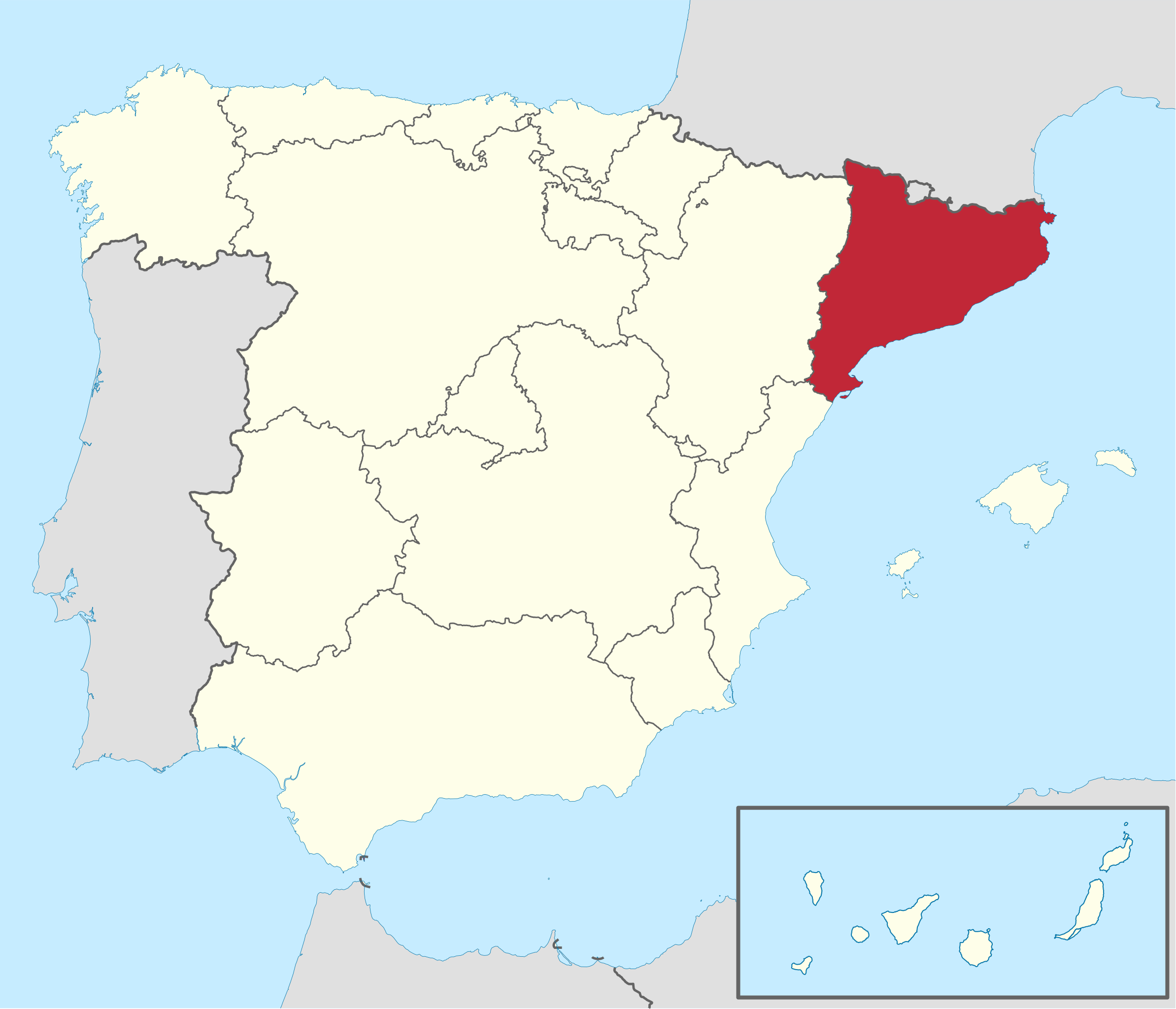 a map of the country of spain.