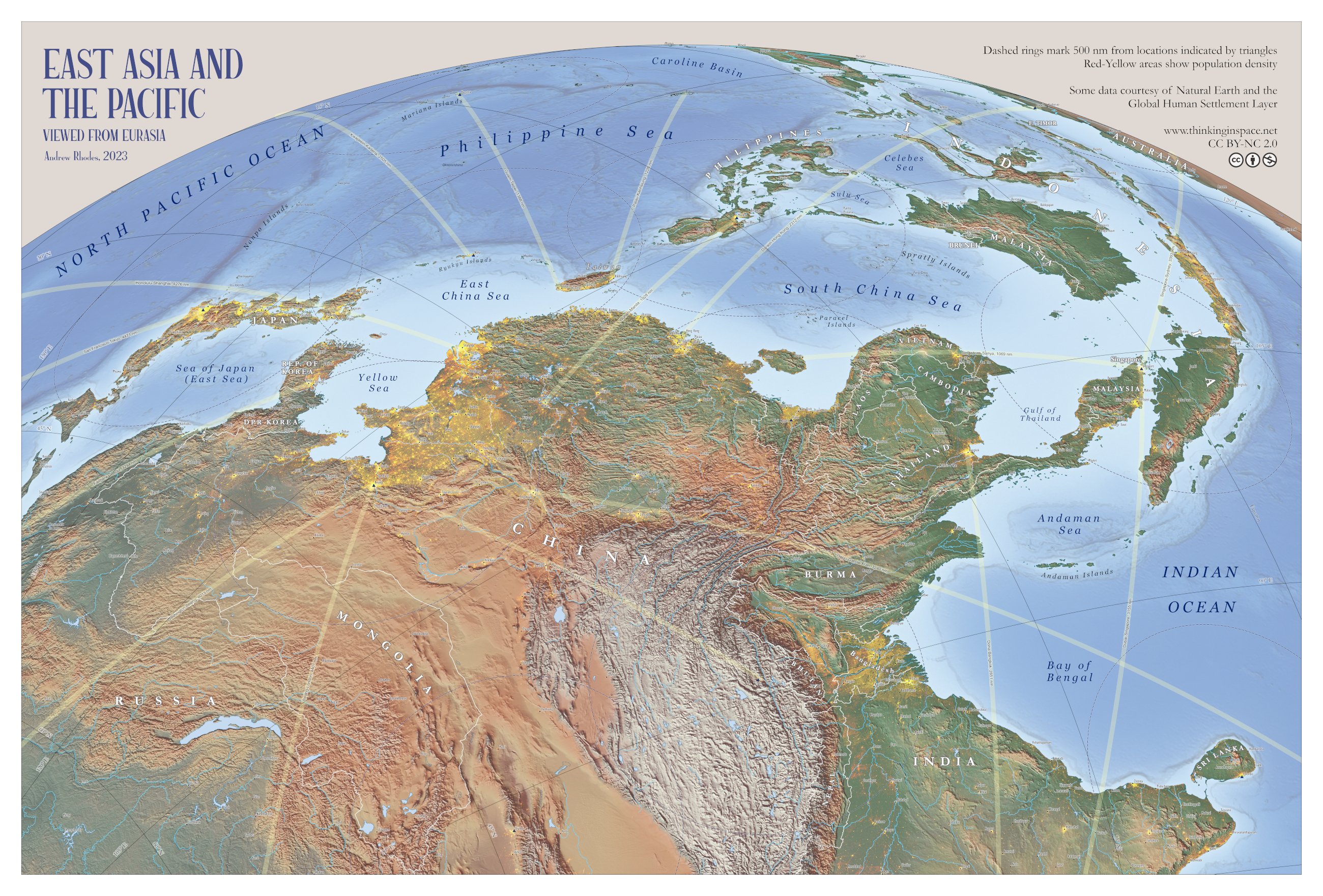 World map with country names.