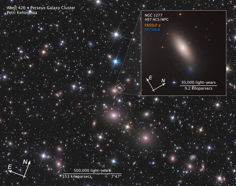 Evidenziando l'ammasso Perseus NGC 1277