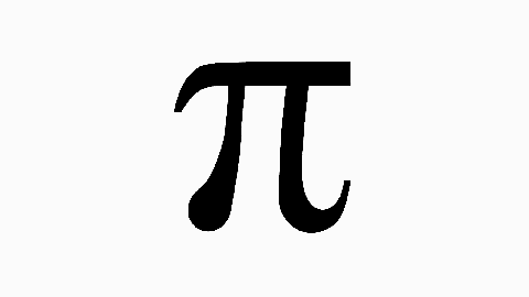 A pi symbol is shown on a white background representing real mathematical concepts.