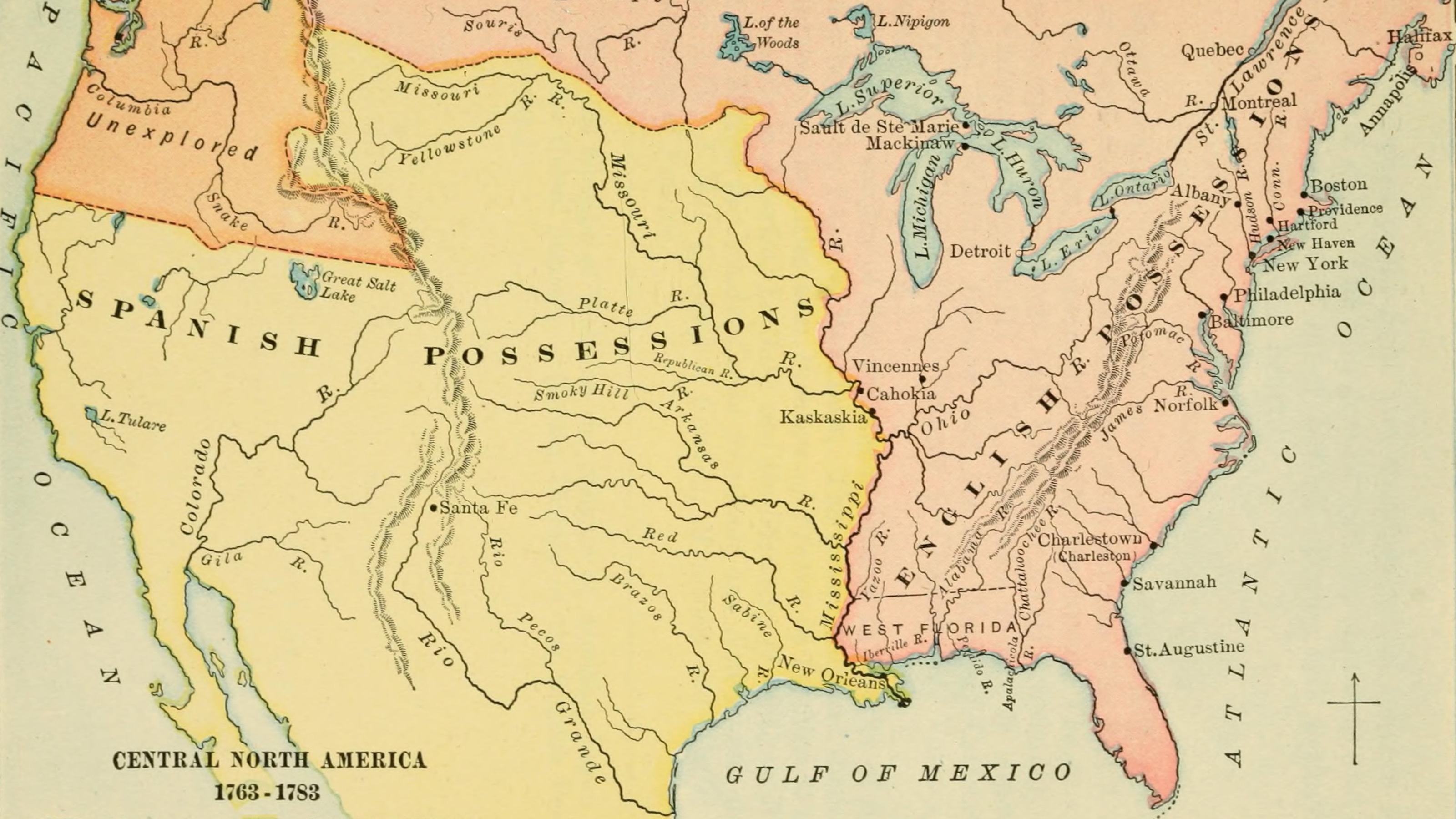 An ancient map depicting the independence of the United States.
