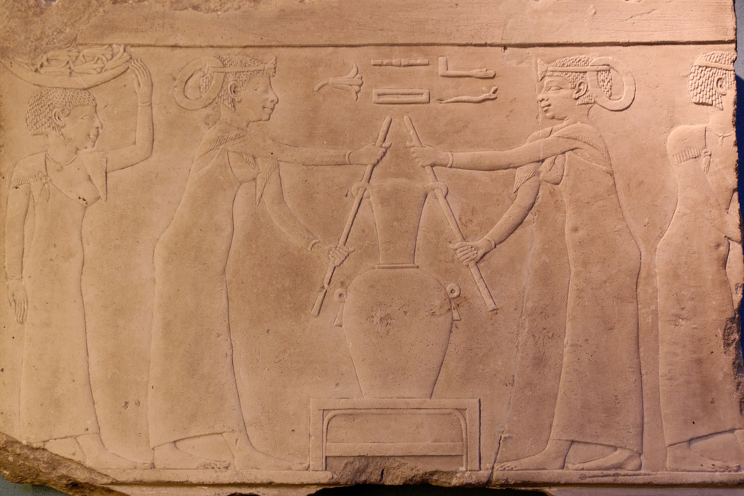 A relief showing the Egyptian perfume-making process
