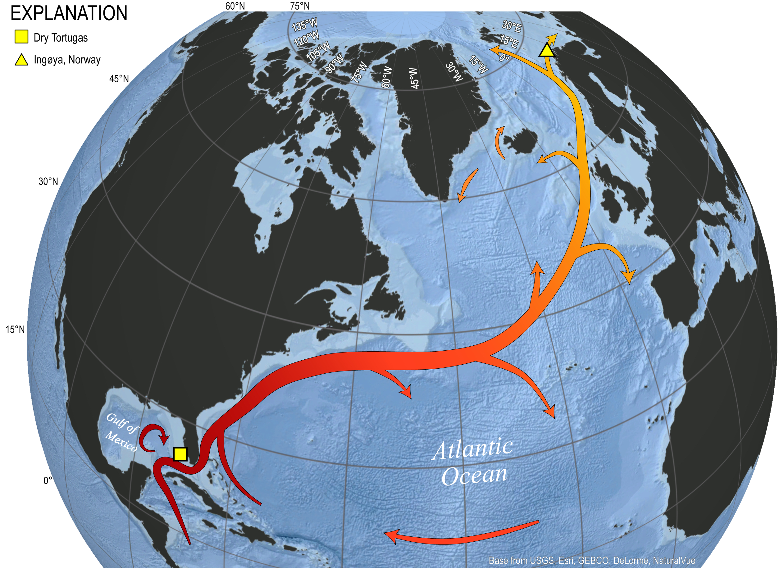A map showing the location of the atlantic and pacific oceans.