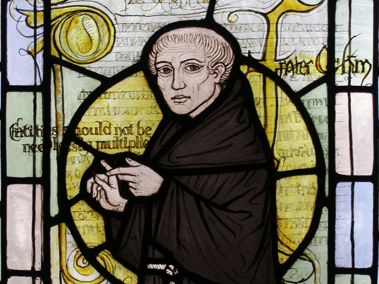 William of Ockham stained glass