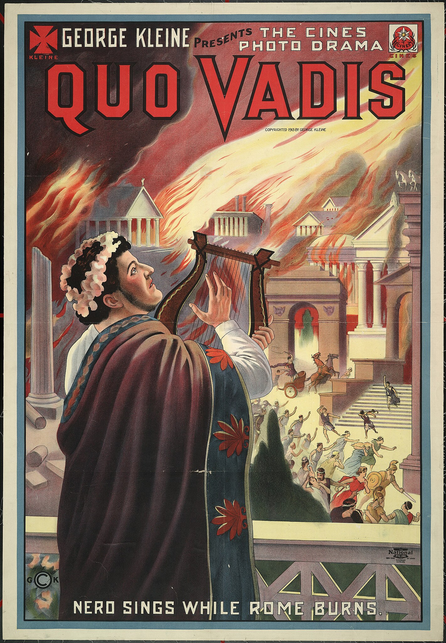 A poster featuring Nero for qo vadis.