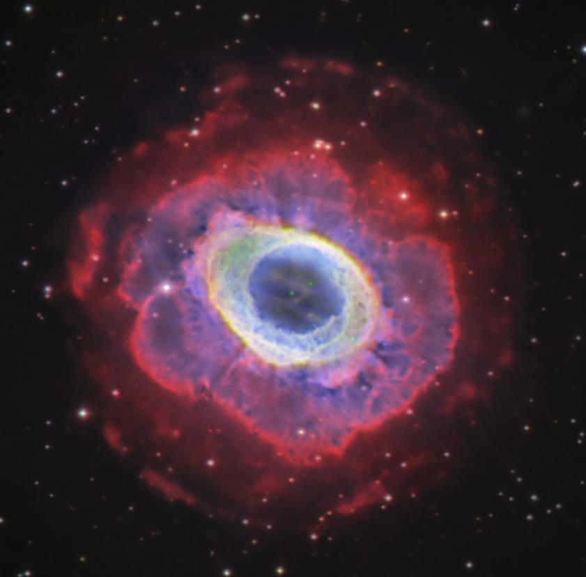 m57 ring nebula of color