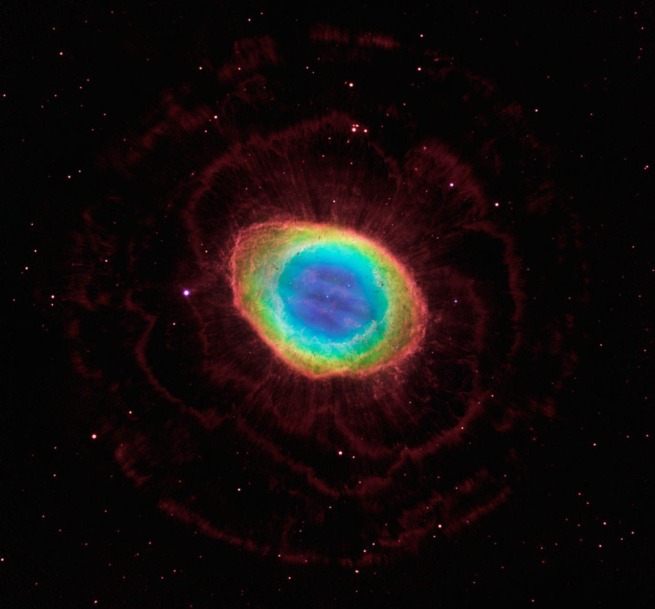 Ring nebula in space.