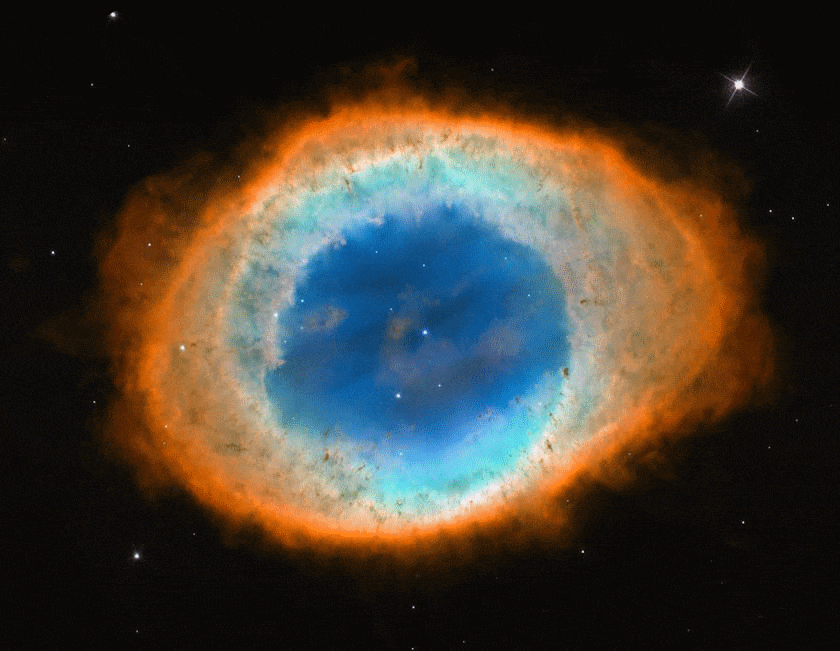 Ring nebula in space.
