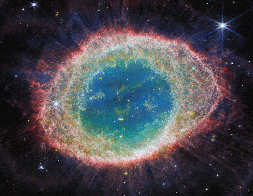 Ring nebula in space.