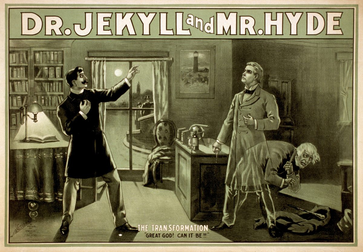 A poster for dr jekyll and mr hyde.