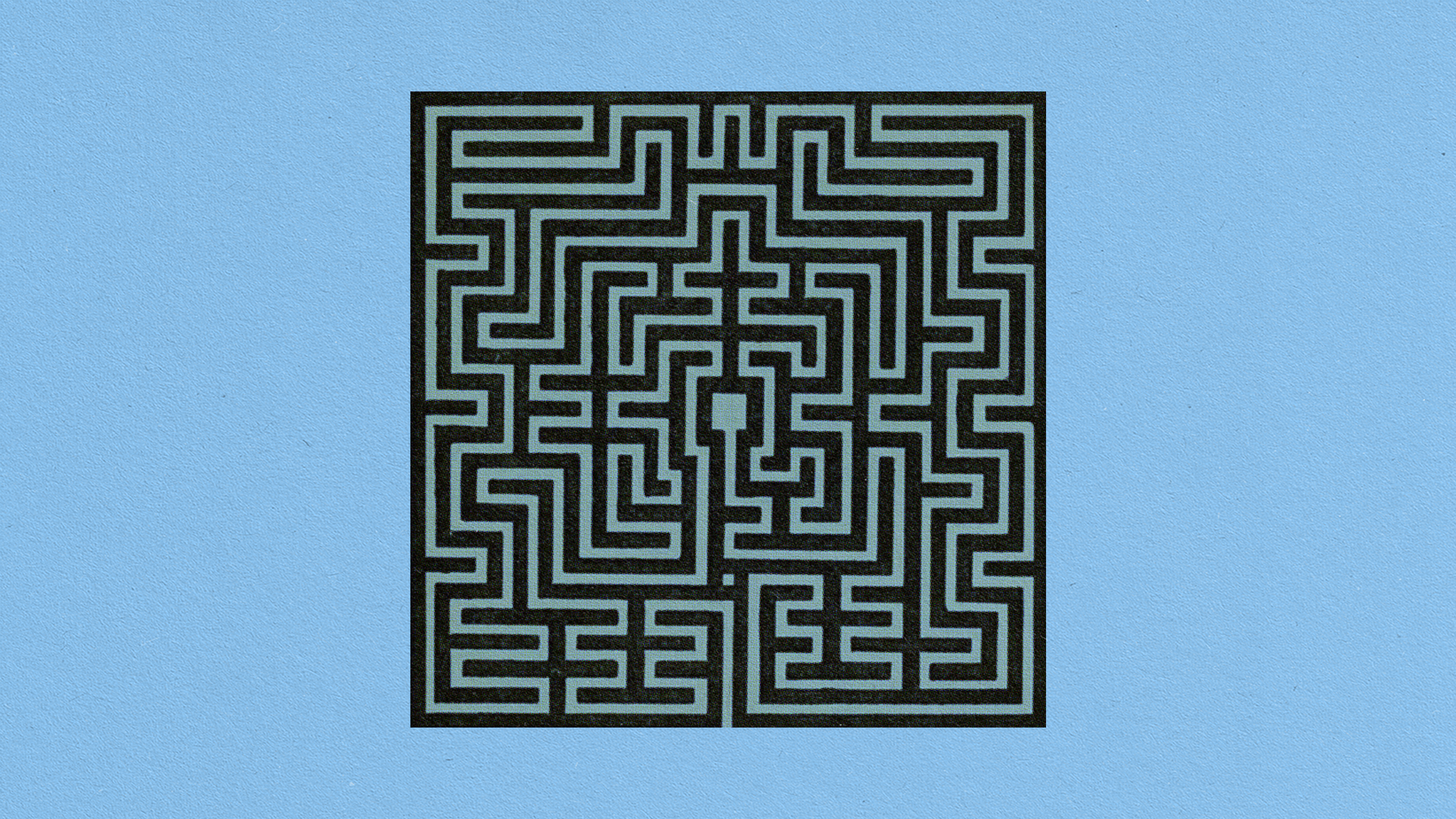 An agile maze on a blue background.