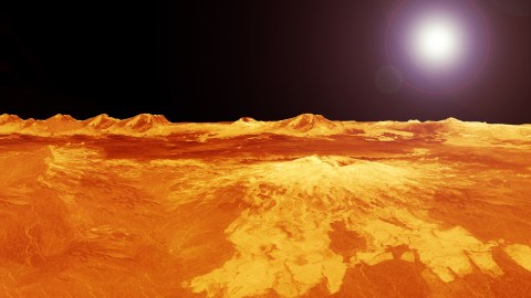 An artist's rendering of the surface of venus.