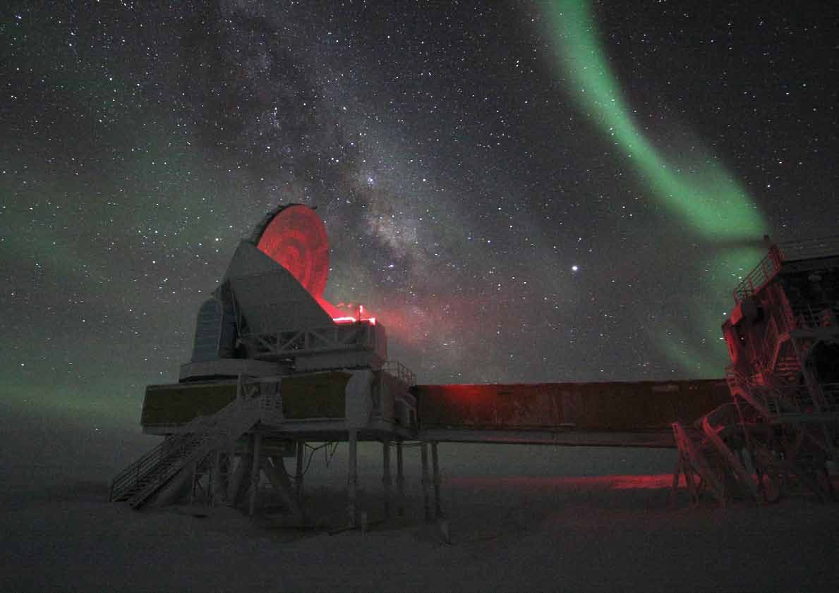 The aurora borealis observatory in Antarctica studies early dark energy.