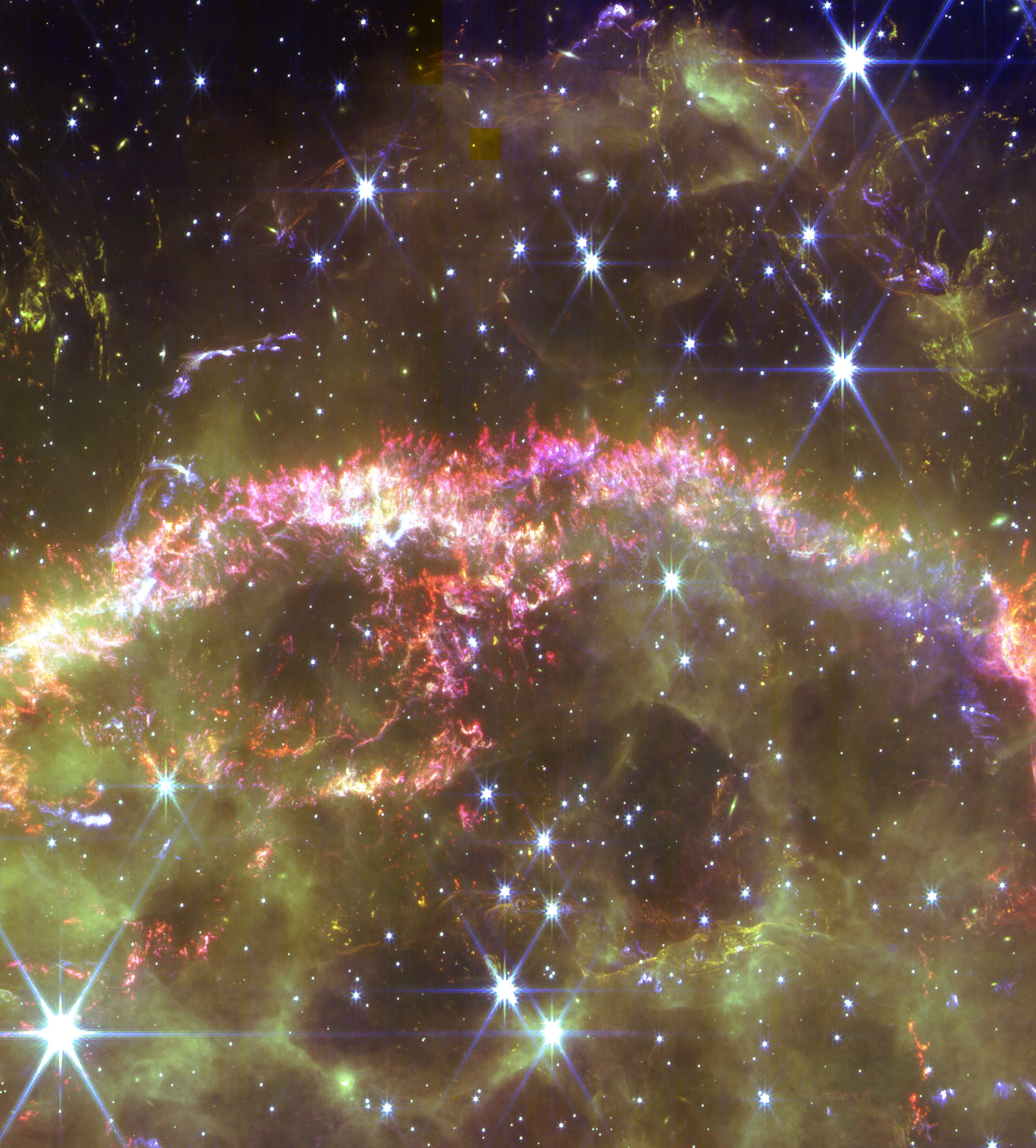 Detalles del remanente de supernova JWST Cas A NIRCam