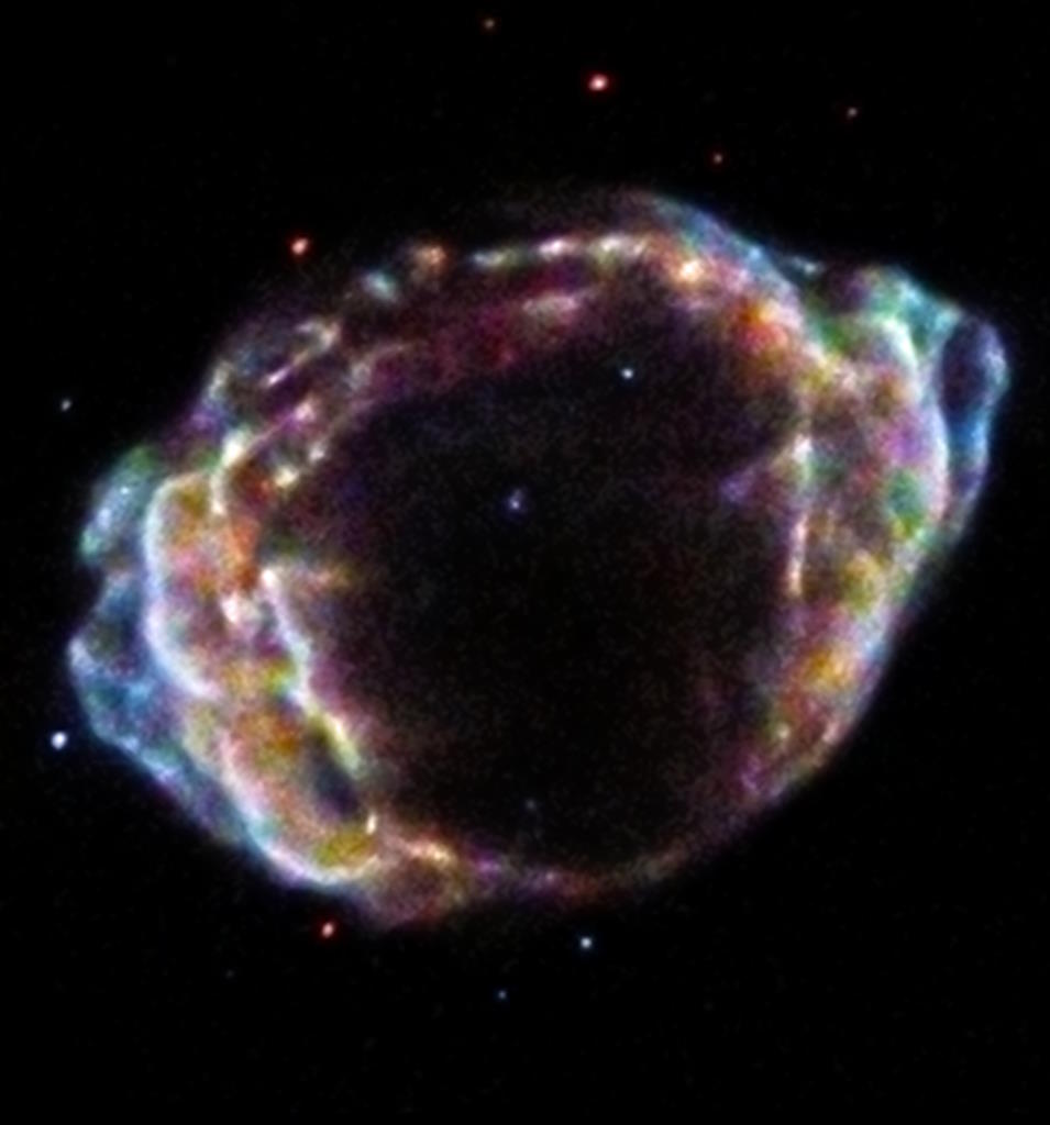 Remanente de supernova G1.9+0.3 como se ve en rayos X tomados por Chandra