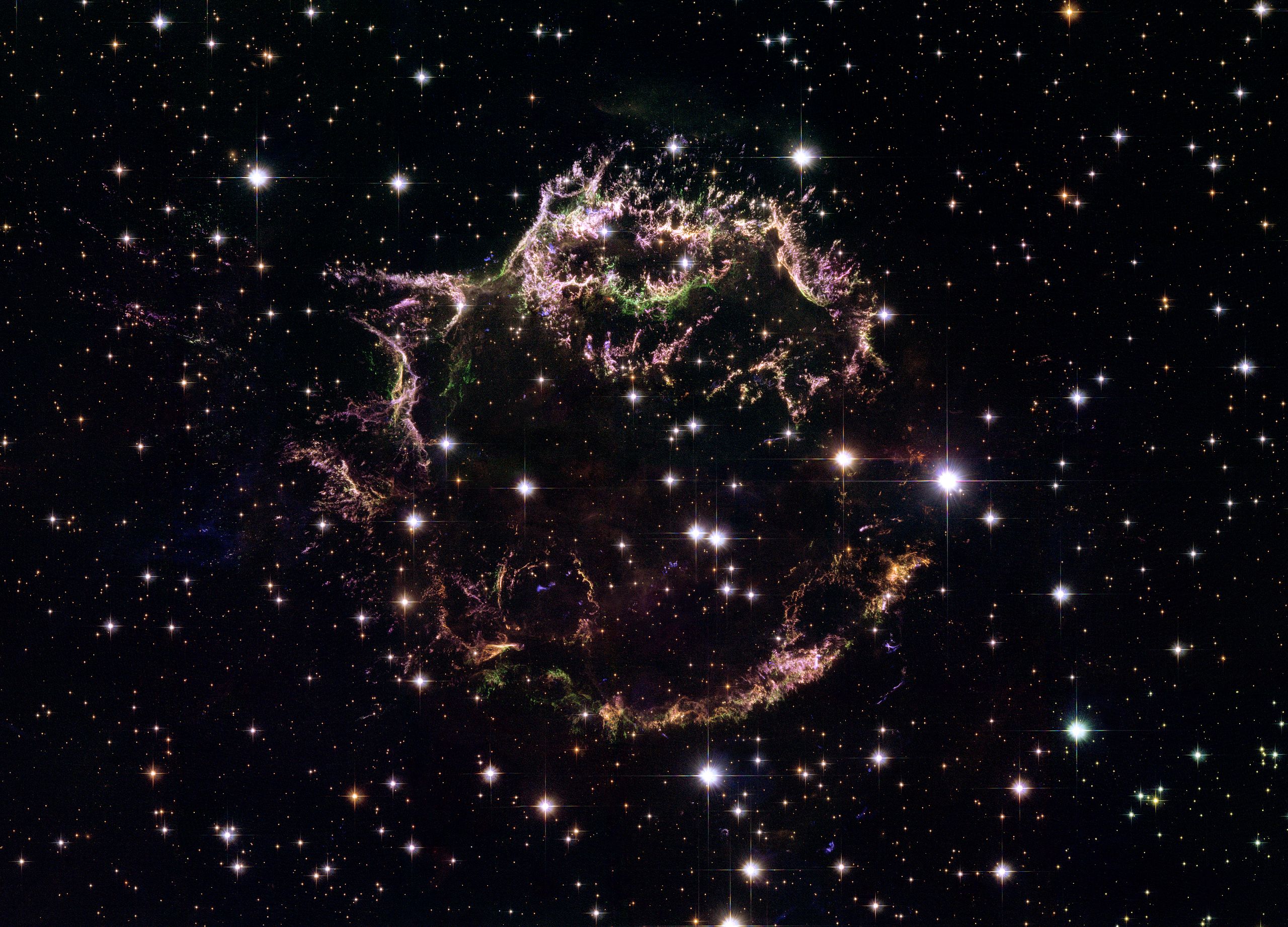 Cassiopeia is a supernova remnant visible to Hubble