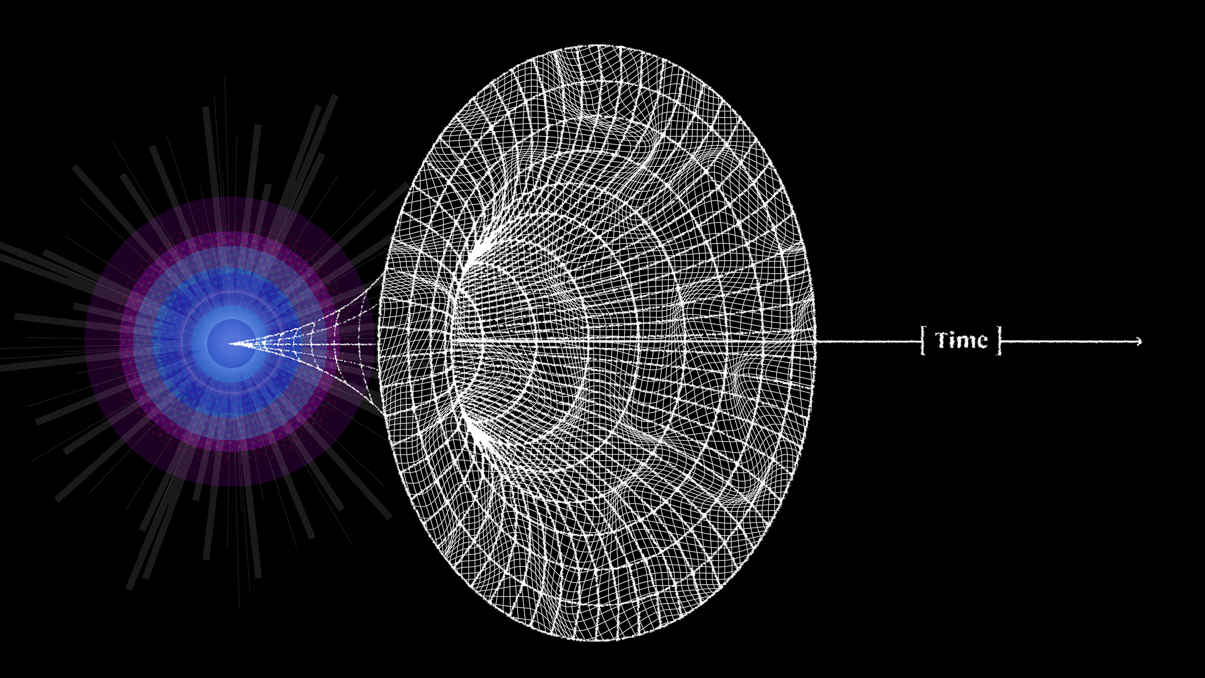 A diagram of a magnetic field with a blue and purple line.